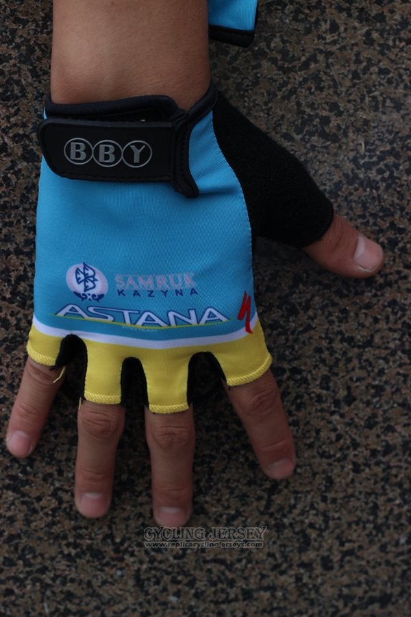 2013 Astana Gloves Cycling Bluee