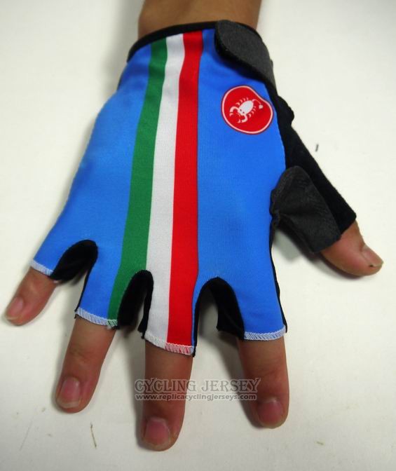 2015 Castelli Gloves Cycling Striscia Bluee