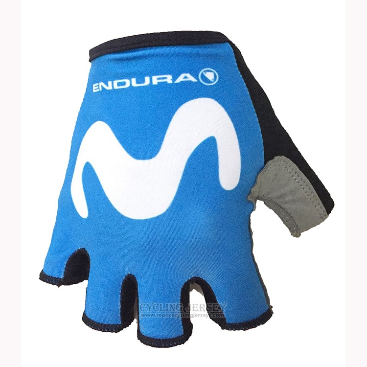 2018 Movistar Gloves Cycling Blue White