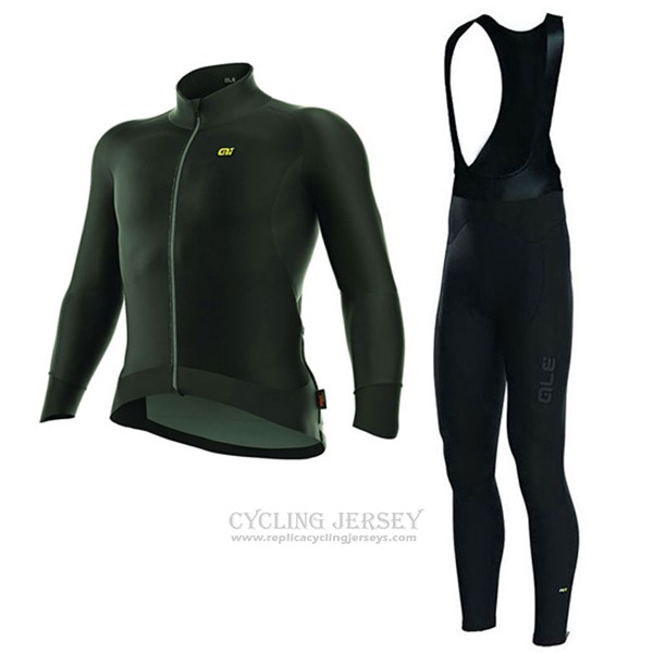 2017 Cycling Jersey ALE Capo Nord Black Long Sleeve and Bib Tight