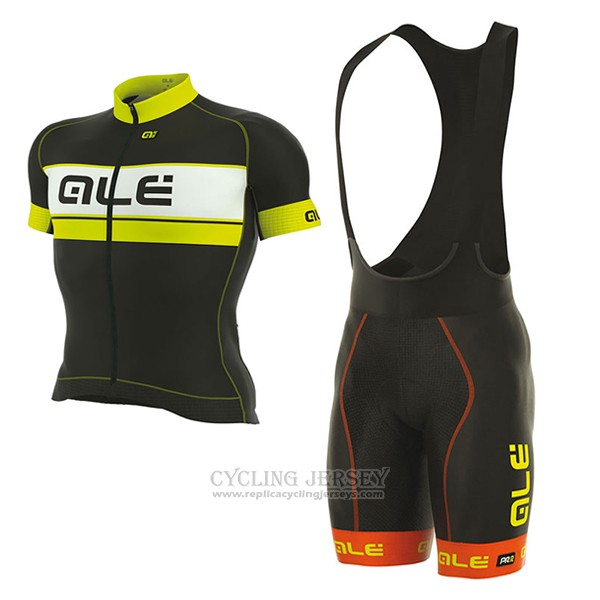 2017 Cycling Jersey ALE Graphics Prr Bermuda Black and Yellow Short Sleeve and Bib Short