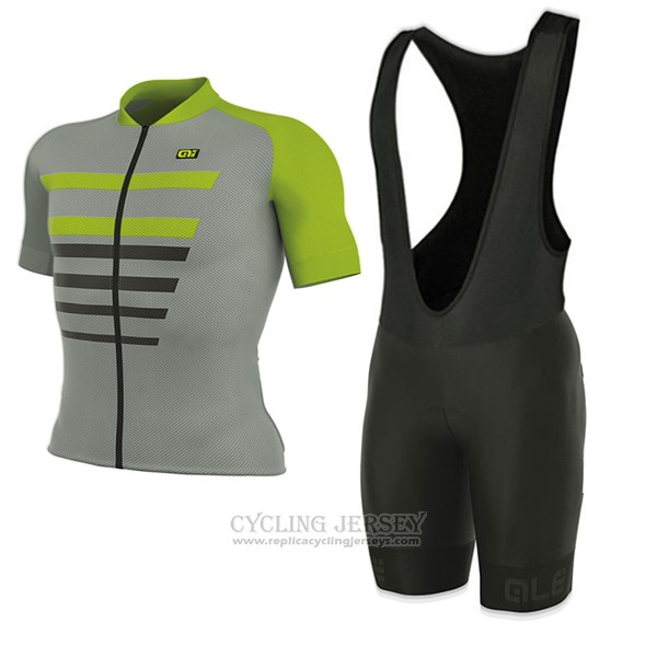 2017 Cycling Jersey ALE Prr 2.0 Piuma Green and Gray Short Sleeve and Bib Short