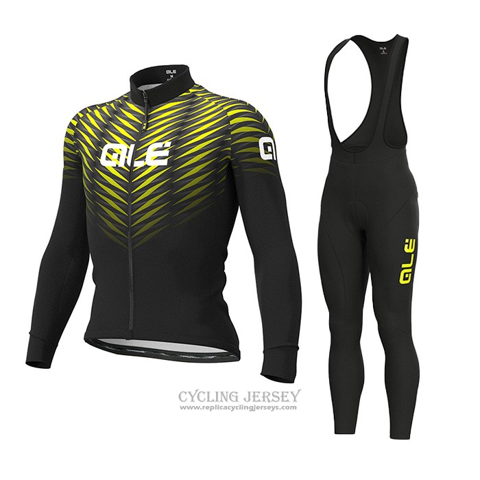 2021 Cycling Jersey ALE Black Long Sleeve And Bib Tight