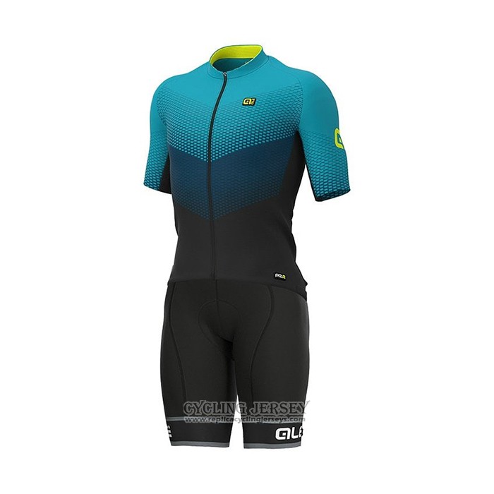 2021 Cycling Jersey ALE Blue Green Short Sleeve And Bib Short