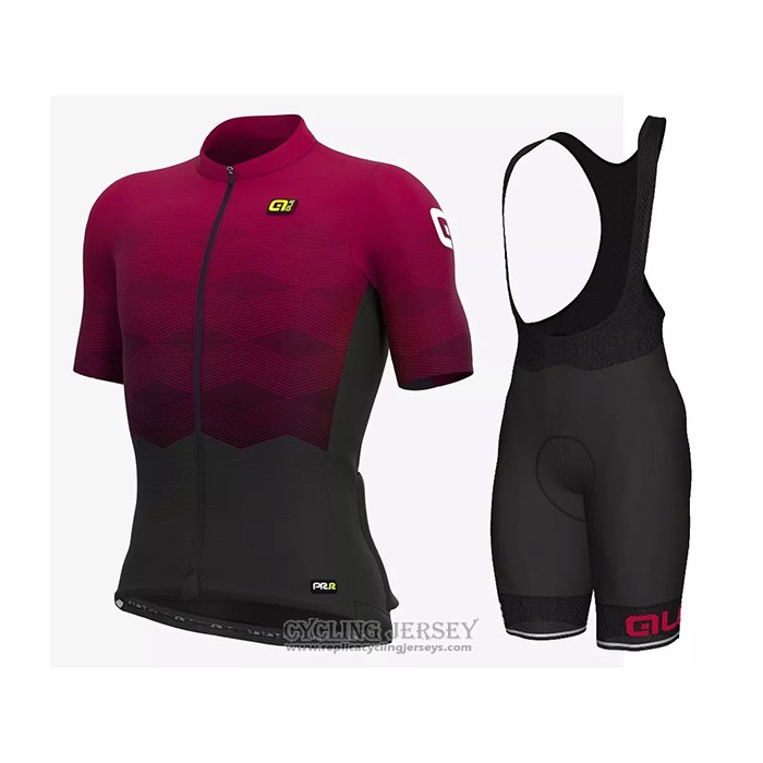 2021 Cycling Jersey ALE Dark Red Short Sleeve And Bib Short