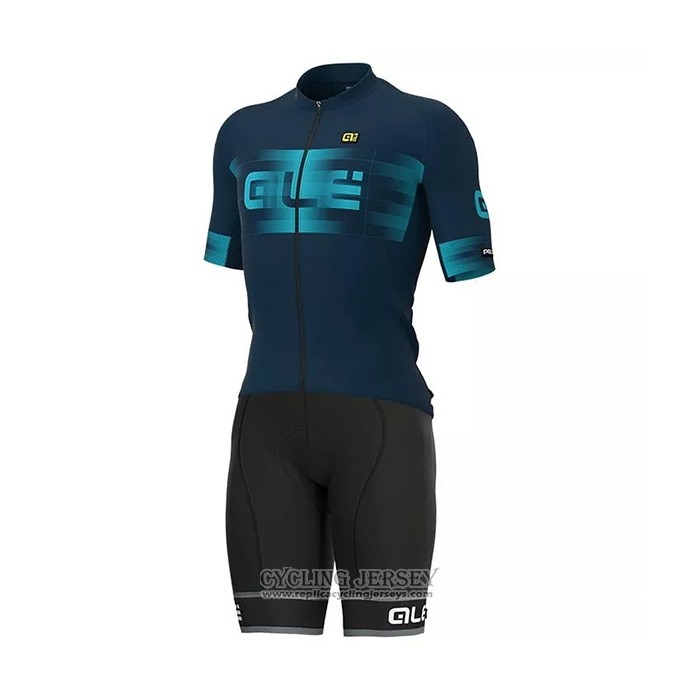 2021 Cycling Jersey ALE Deep Blue Short Sleeve And Bib Short