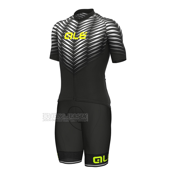2022 Cycling Jersey ALE Black White Short Sleeve and Bib Short