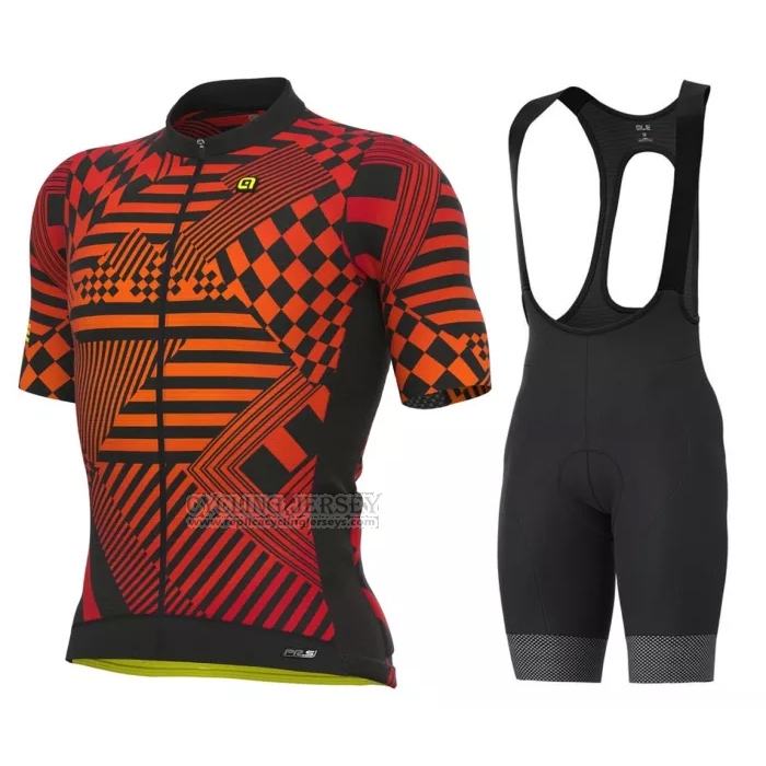 2022 Cycling Jersey ALE Orange Black Short Sleeve and Bib Short