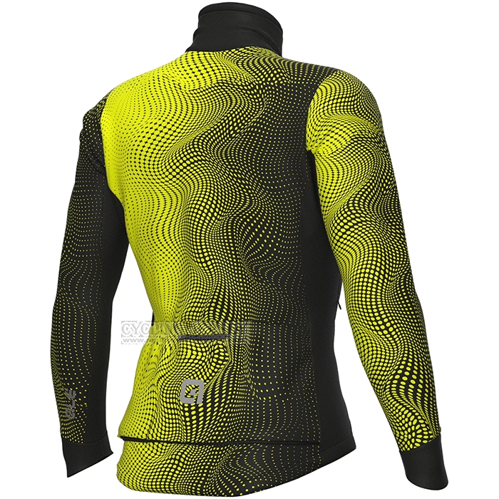 2023 Cycling Jersey ALE Black Yellow Long Sleeve and Bib Short