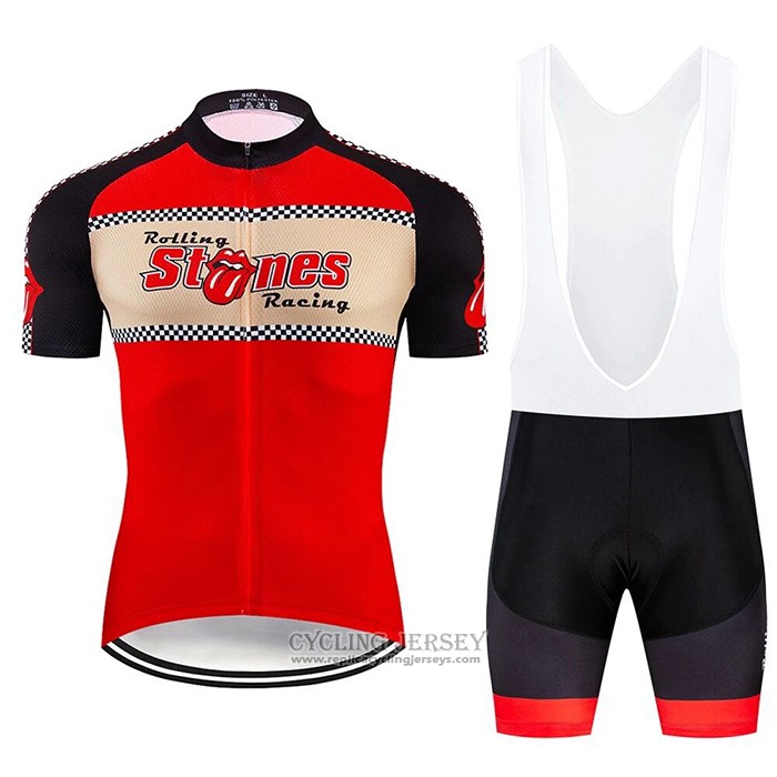 2020 Cycling Jersey Rolling Red Beige Short Sleeve And Bib Short