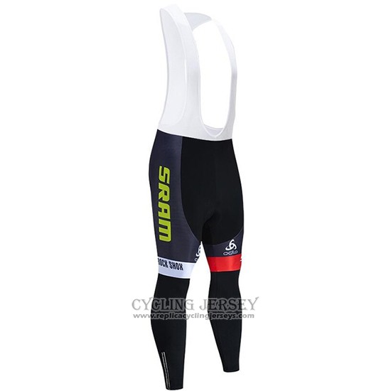 2020 Cycling Jersey Sram Black Green Long Sleeve And Bib Tight