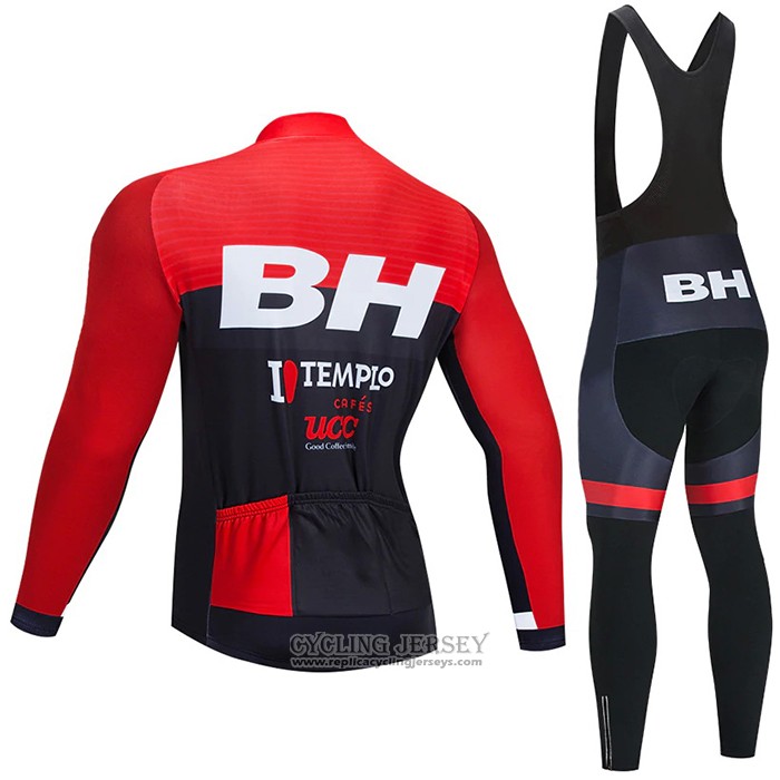 2021 Cycling Jersey Bh Templo Red Black Long Sleeve And Bib Tight