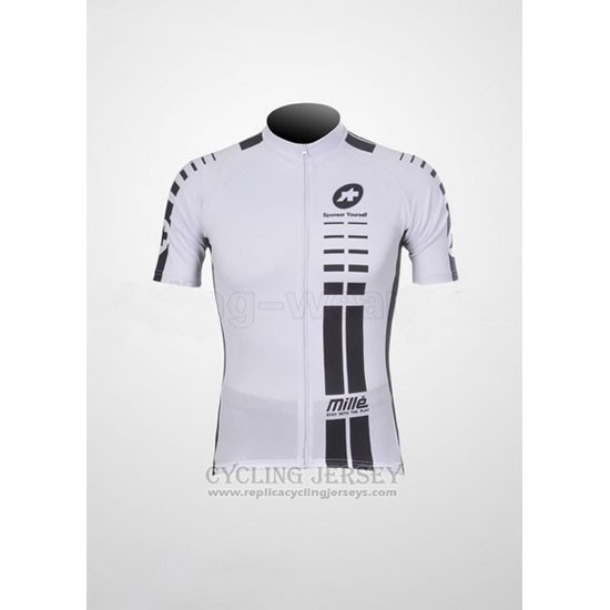 2011 Cycling Jersey Assos White and Black Short Sleeve and Bib Short