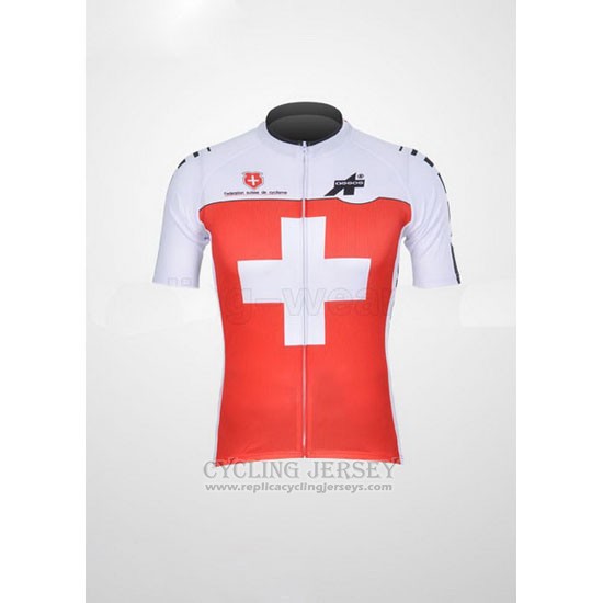 2011 Cycling Jersey Assos White and Red Short Sleeve and Bib Short