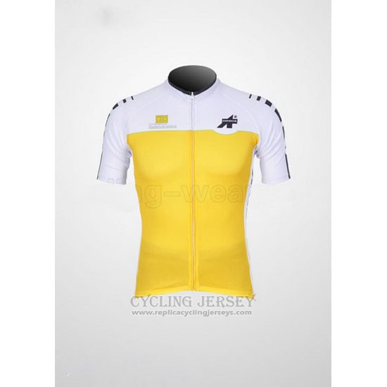 2011 Cycling Jersey Assos White and Yellow Short Sleeve and Bib Short
