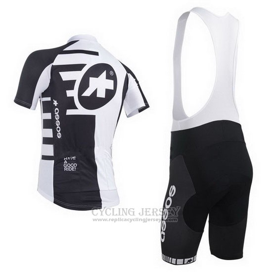 2013 Cycling Jersey Assos White and Black Short Sleeve and Bib Short