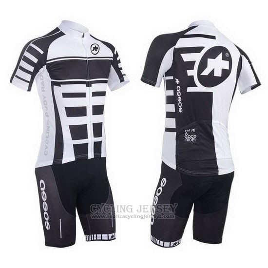 2013 Cycling Jersey Assos White and Black Short Sleeve and Bib Short
