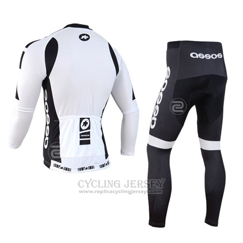 2014 Cycling Jersey Assos White Long Sleeve and Bib Tight