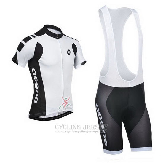2014 Cycling Jersey Assos White and Black Short Sleeve and Bib Short