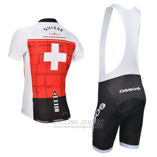 2014 Cycling Jersey Assos White and Red Short Sleeve and Bib Short