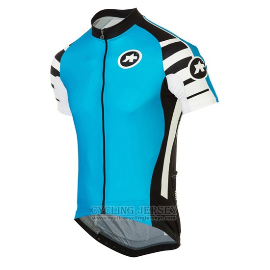 2016 Cycling Jersey Assos Black and Blue Short Sleeve and Bib Short