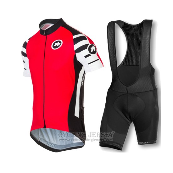 2016 Cycling Jersey Assos Red Short Sleeve and Bib Short