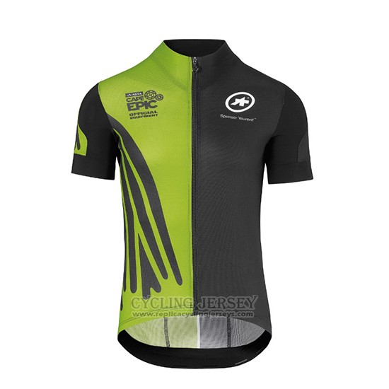 2018 Cycling Jersey Assos SS.Capeepicxc Green Short Sleeve and Bib Short