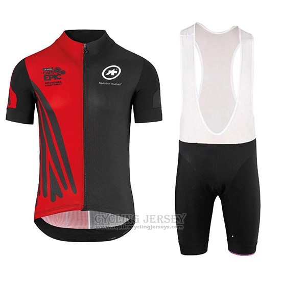 2018 Cycling Jersey Assos SS.Capeepicxc Red Short Sleeve and Bib Short