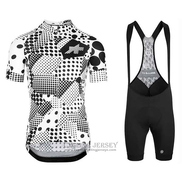 2020 Cycling Jersey Assos Erlkoenig Black White Short Sleeve And Bib Short