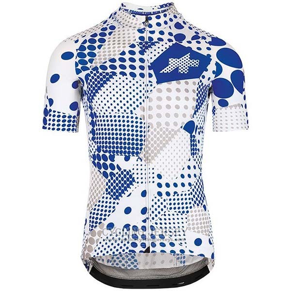 2020 Cycling Jersey Assos Erlkoenig Blue White Short Sleeve And Bib Short