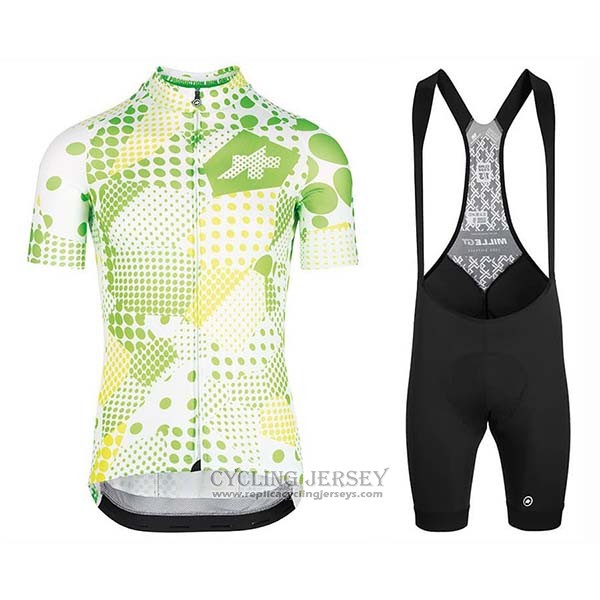 2020 Cycling Jersey Assos Erlkoenig Green White Short Sleeve And Bib Short