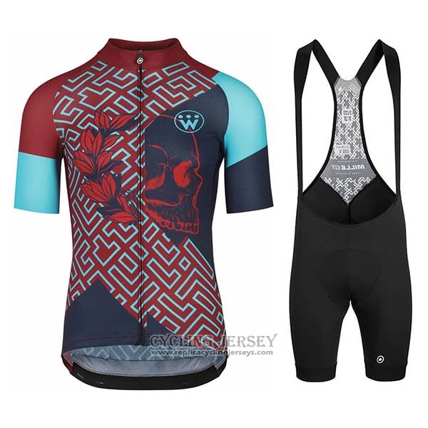 2020 Cycling Jersey Assos Fastlane Wyndymilla Red Blue Short Sleeve And Bib Short