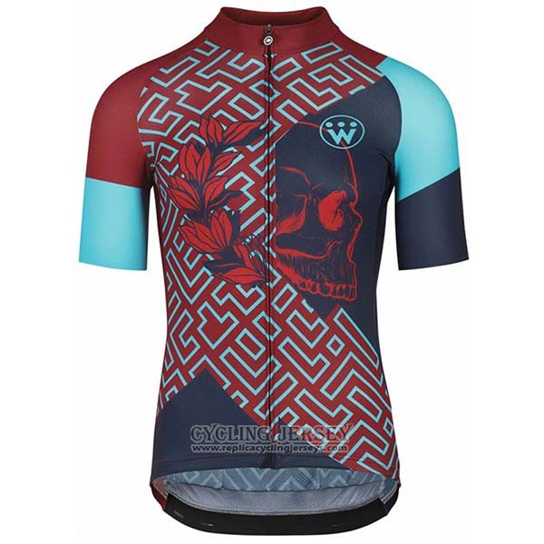 2020 Cycling Jersey Assos Fastlane Wyndymilla Red Blue Short Sleeve And Bib Short