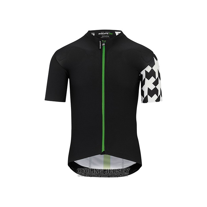 2021 Cycling Jersey Assos Black White Green Short Sleeve And Bib Short