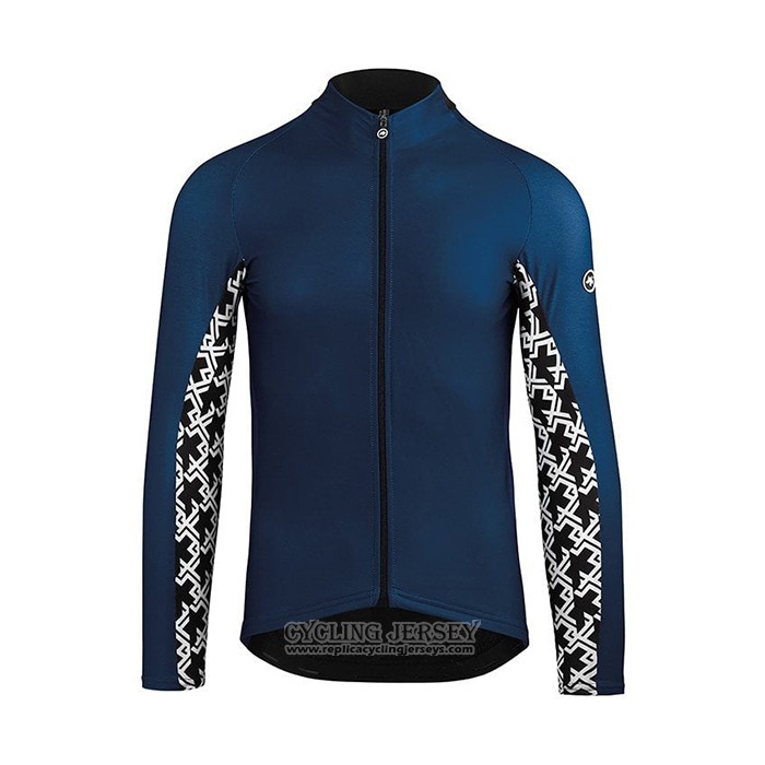 2021 Cycling Jersey Assos Blue Long Sleeve And Bib Tight QXF21-0042
