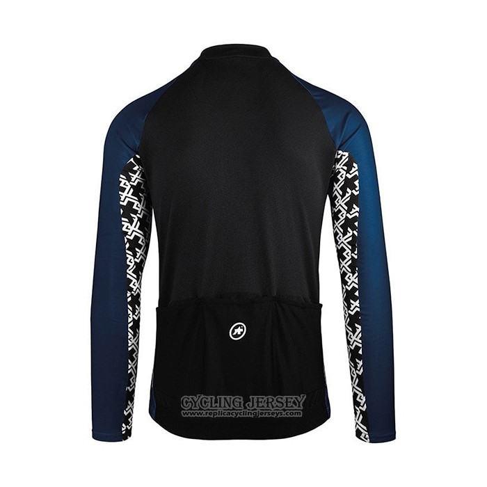 2021 Cycling Jersey Assos Blue Long Sleeve And Bib Tight QXF21-0042
