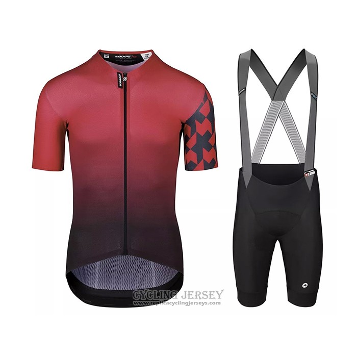 2021 Cycling Jersey Assos Deep Red Short Sleeve And Bib Short