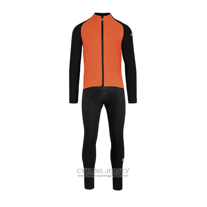 2021 Cycling Jersey Assos Orange Long Sleeve And Bib Tight QXF21-0041
