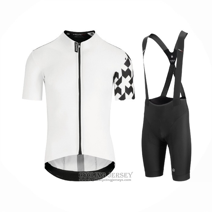 2021 Cycling Jersey Assos White Black Short Sleeve And Bib Short