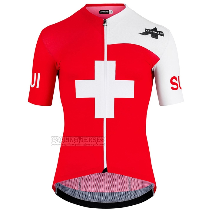 2022 Cycling Jersey Assos White and Red Short Sleeve and Bib Short