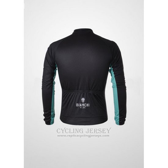 2010 Cycling Jersey Bianchi Black Long Sleeve and Bib Tight