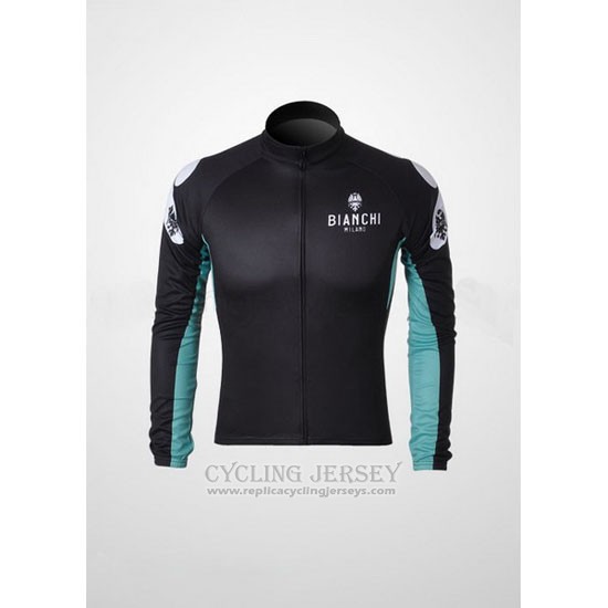2010 Cycling Jersey Bianchi Black Long Sleeve and Bib Tight