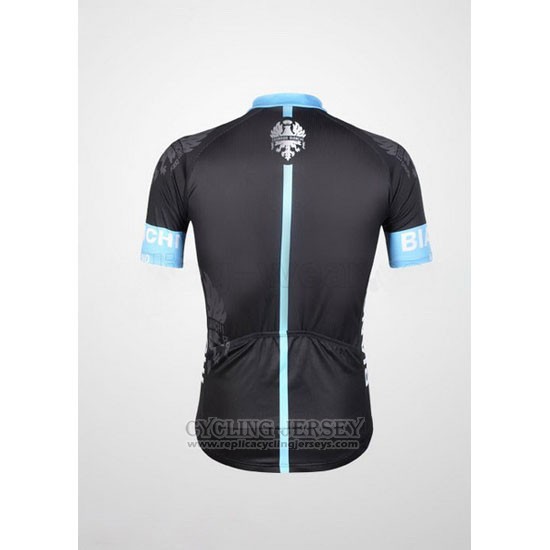 2012 Cycling Jersey Bianchi Black and Light Blue Short Sleeve and Bib Short