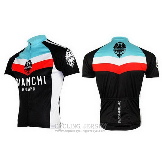 2013 Cycling Jersey Bianchi Black and Light Blue Short Sleeve and Bib Short