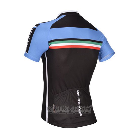 2014 Cycling Jersey Bianchi Black and Blue Short Sleeve and Bib Short