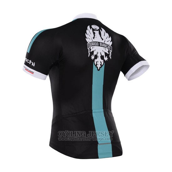 2014 Cycling Jersey Bianchi Black and Green Short Sleeve and Bib Short