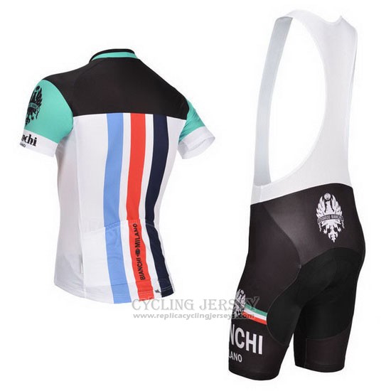 2014 Cycling Jersey Bianchi Black and White Short Sleeve and Bib Short