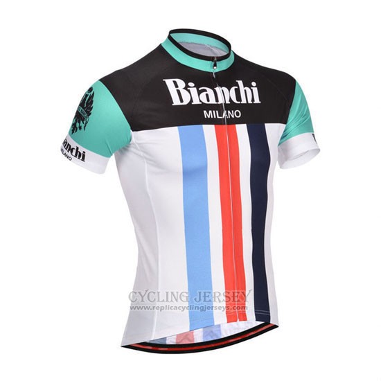 2014 Cycling Jersey Bianchi Black and White Short Sleeve and Bib Short