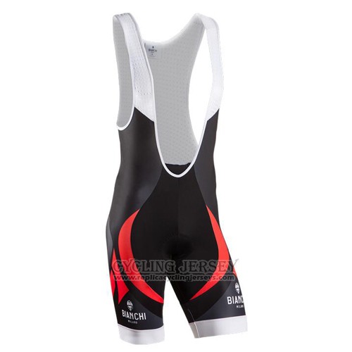 2016 Cycling Jersey Bianchi Black and Red Short Sleeve and Bib Short