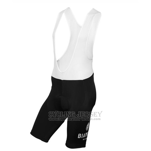 2016 Cycling Jersey Bianchi Black and White Short Sleeve and Bib Short